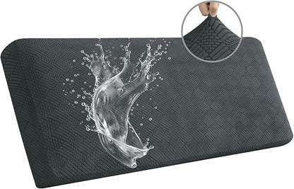 Easy-Going Waterproof Couch Cushion Covers for Couches and Sofas, Stretch Jacquard Sofa Seat Cover Replacement for Dogs, Pets&Kids, Durable Furniture Protector for Oversized Sofa Cushions, Dark Gray