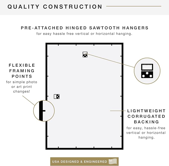 MCS Trendsetter 19.75x27.5 Poster Frame Black High-Gloss, Vertical & Horizontal Wall Hanging Large Picture Frame for Photos, Posters & Art Prints (2-Pack)