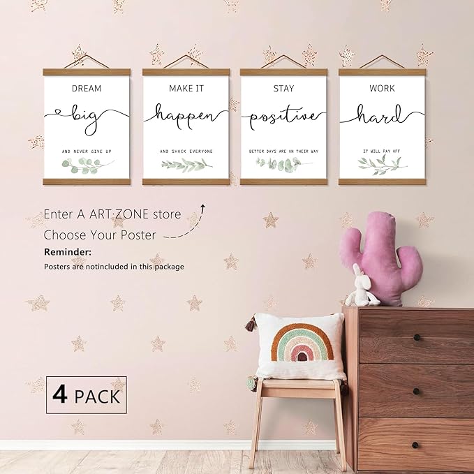 4 Pack Magnetic Picture Frames - 12x16 12x18 12x24 Poster Frame Hanger for Photo Picutre Canvas Artwork Art Print Wall Hanging