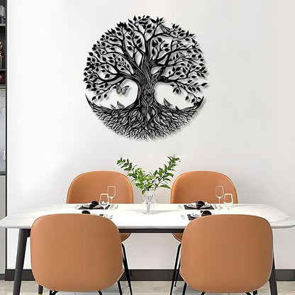 Yemwot Metal Tree of Life Wall Decor, Circle of Life Metal Tree Wall Art, Branch Art, Spiritual Decor, Modern Sculpture Decoration, Living Room Bedroom Decoration (Gold-Tree 4, 35"x 35"| 90x90cm)