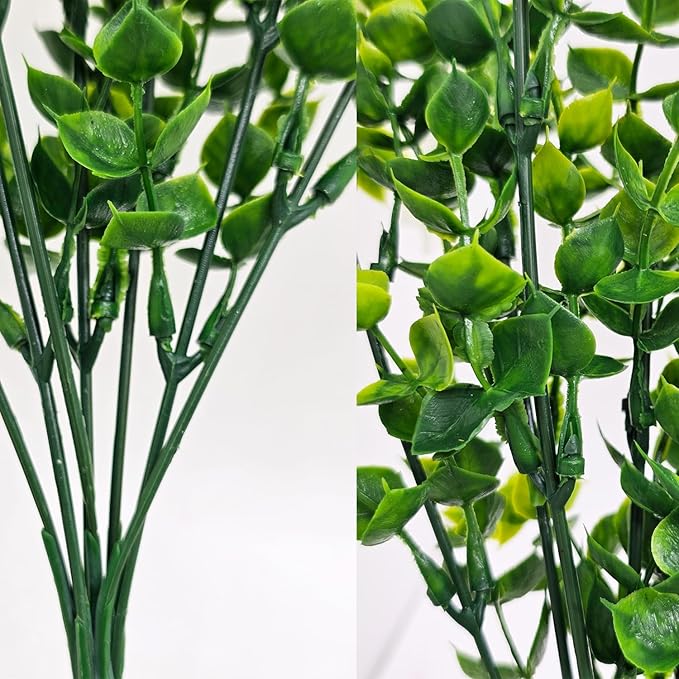 Artificial Silk Flowers for Outdoor Decoration,12 Bundles Faux Flowers Colorful Morning Glory with Eucalyptus Fake Plants Greenery UV Resistant for Outside Front Door Planter Porch Patio Yard