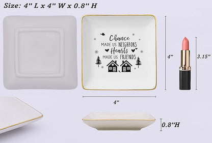 NZY Birthday,Christmas Gifts for Neighborhood,Friends,Women,Funny Friend,Bestie,Neighbor Gifts,Christmas Tree Decoration-Ceramic Jewelry Tray Trinket Holder Ring Dish