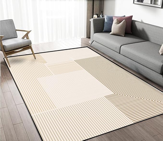 Abstract Washable Area Rug 5x7Ft Soft Non Slip Durable High Traffic Rug for Living Room, Bedroom & Home Office