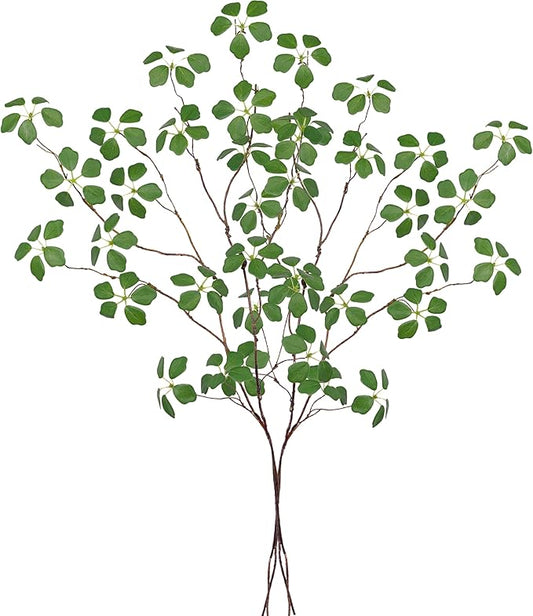4PCS Faux Eucalyptus Stems with Leaf, 33.5" Fake Greenery Stems Artificial Plants Stems for Vase Filler Decoration, Faux Bendable Branches for Centerpieces Decor