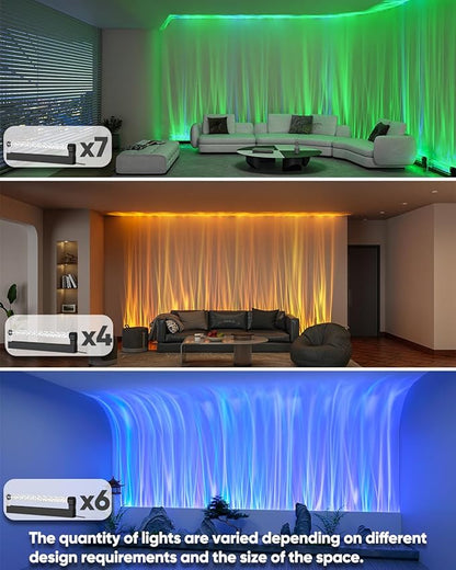 RGB LED Light Bar for Bedroom, Ambient Lighting for Wall, Mood Lighting for Living Room, Gaming Room Decor, Ocean Wave Lamp, Remote Control