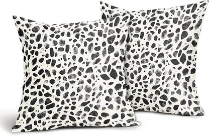 Polka Dot Pillow Covers 18x18 Set of 2 Decorations Black Cream Throw Pillow Covers Boho Decor Brush Strokes Pillowcases Modern Trendy Pattern Farmhouse Soft Cozy for Sofa Bed Home Decorative