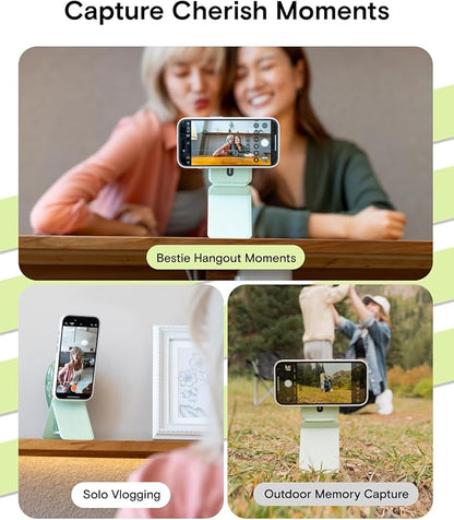 MOFT Phone Tripod Wallet for iPhone, Mulit-Angles, Lightweight & Portable Phone Stand, MOVAS Vegan Leather Magnetic Wallet, Strong Magnets, NFC Card Holder,Travel Essential, Peony (Without Card Slot)