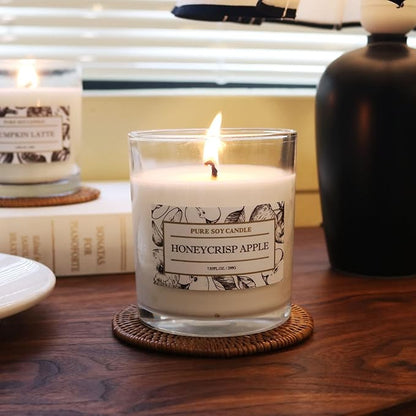 Aronica Pet Safe Candles Apple Scented, Long Lasting Scented Candles, Honeycrisp Apple Candle Clean Non Toxic, Fruity Candles Scented