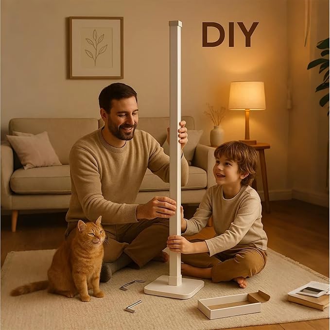 2 Pack ICRGB Corner Floor Lamp, DIY Floor Lamp with Music Sync and 16 Million Colors, Color Changing Standing Floor LED Lights for Bedroom Living Room Decor, Ambient Mood Lighting Gaming