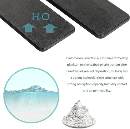 Set of 4 Water Absorbent Diatomite Coasters, Diatomaceous Earth Kitchen Soap Dish, Bathroom Trays, Water Absorbing Stone Used for Hand Soaps & Plants & Toiletries in The Modern Home