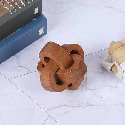 Wood Knot Decor Coffee Table Decor Shelf Decor Table Books Hand Carved Home Decoration Boho Farmhouse Rustic Modern Chain Link Decor Shabby Chic Bookshelf Decor 3 Link Wooden Knot