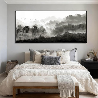Black and White Wall Art Forest Home Wall Decor Modern Photo Prints 32"x70" Art for Office Framed Pictures for Living Room