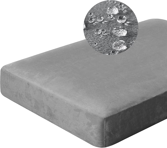 H.VERSAILTEX Suede Chaise Couch Cover Stretch Sectional Couch Covers Thick Soft Sectional Slipcovers L Shaped Couch Cover Both Left/Right(1 Piece Chaise Cover, Grey)