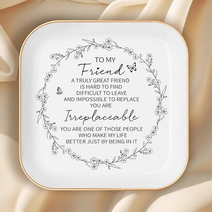 Friendship Gifts for Women – JewelryTray, Best Friend Birthday Gifts for Women – A Truely Great Friend is Hard to Find, Difficult to Leave and Impossible to Replace
