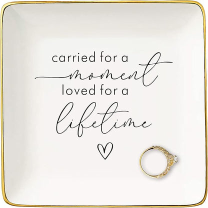 NZY Miscarriage Sympathy Gifts for Mother,Loss Angel Baby Memorial,Infant Loss,Child Lose Remembrance-Infant Stillborn Comfort Gift for Mom,Carried for a Moment-Jewelry Tray Trinket Holder Ring Dish