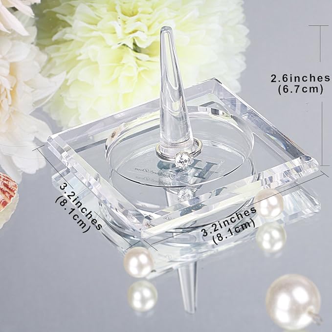 H&D HYALINE & DORA H&D Square Crystal Glass Ring Holder for Jewelry Clear_square1