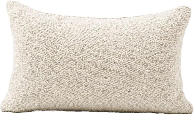 DOMVITUS Boucle Pillow Covers 12x20 Luxury Throw Pillow Covers Decorative Pillows for Bed Sofa Pillows for Living Room Accent Couch Pillows Soft Cushion Case, 1PC, Buttery Cream