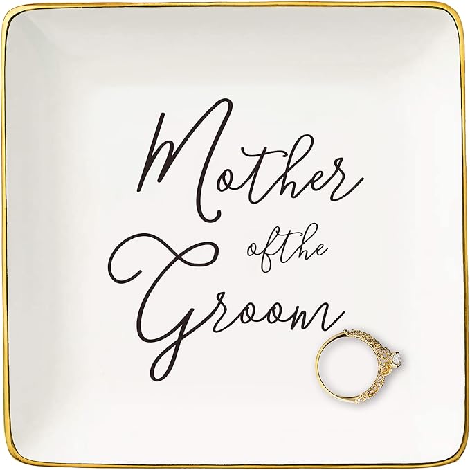 Mother Of the Groom Gifts from Bride,Bridal Shower Gifts for Mother-In-Law Present,Wedding Present for New Mom-Ceramic Jewelry Tray Trinket Holder Ring Dish