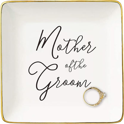 Mother Of the Groom Gifts from Bride,Bridal Shower Gifts for Mother-In-Law Present,Wedding Present for New Mom-Ceramic Jewelry Tray Trinket Holder Ring Dish
