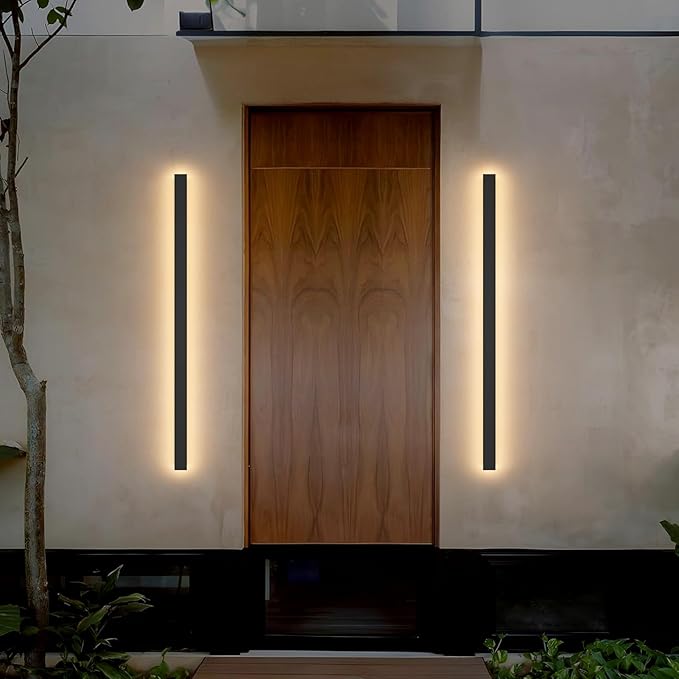2 Pack 40Inch Long Outdoor LED Wall Lights 3000K Modern Exterior Wall Light Fixtures IP65 Waterproof for House Porch Courtyard