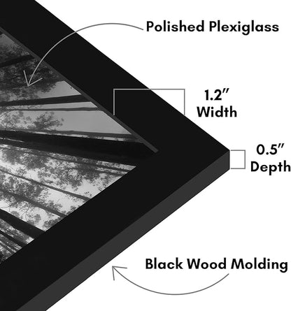 Americanflat 21x28 Poster Frame with Polished Plexiglass - Black Picture Frame - Wide Photo Frames Made of Engineered Wood for Vertical or Horizontal Wall Display - Epic Collection - Black