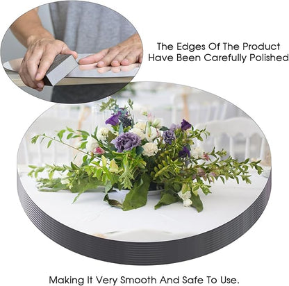 12" Mirror Centerpieces, Set of 12 Round Mirrors for Centerpieces, 2mm Glass Mirror Plates, Mirror Tray, for Wedding Table, Party Decorations, Candle Plate Set, Craft, Christmas Decorations