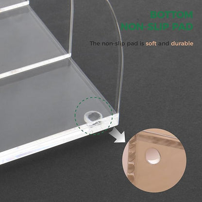 Acrylic Magazine File Holder, 6 Vertical Compartments Desk Document Sorter Organizer, Clear Folder Rack Binder for Office, Documents, Tablets, Magazines, Books – Home/Classroom Rack