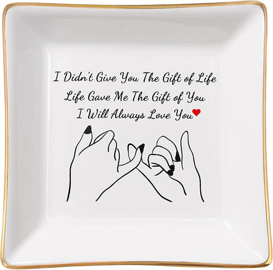 Daughter in Law Gifts Stepdaughter Bonus Daughter Gifts Trinket Dish, Birthday Christmas for Daughter in Law Bonus Daughter Stepdaughter - Life Gave Me The Gift of You