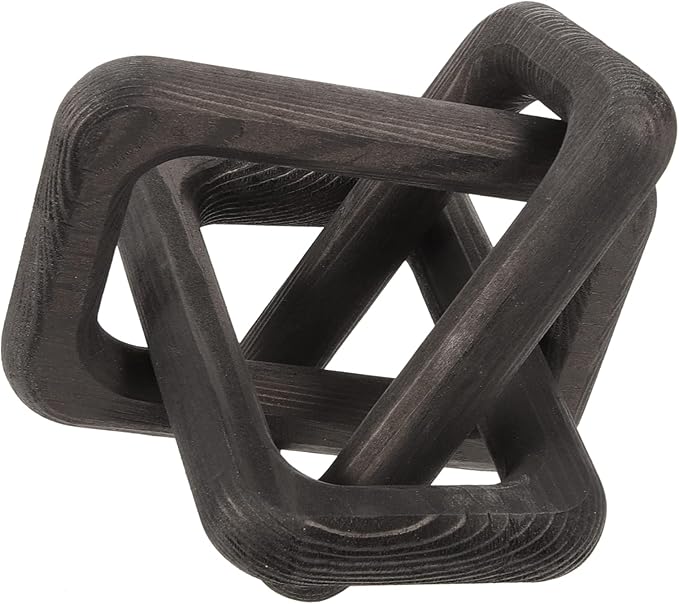 ABOOFAN Rustic Wood Chain Link Decor Minimalist Wall Hanging Accent for Home Shelf Table Decorations Pine Wood Design for Living Room Bedroom Office