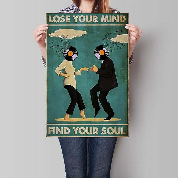 Vintage Classic Movie posters for room aesthetic Spiritual Quotes Lose Your Mind Find Your Soul Canvas Wall Art Cool Music Dance Wall Decor Painting for Bedroom 12x16in Unframed