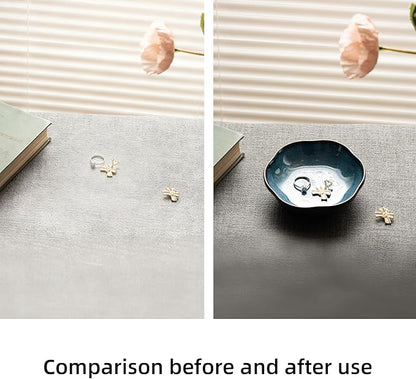 Floral Ceramic Ring Dish Elegant Jewelry Gift for Women Ceramic Trinket Tray Ring Holder Necklace Organizer for Mom Best Friend Sister (blue)