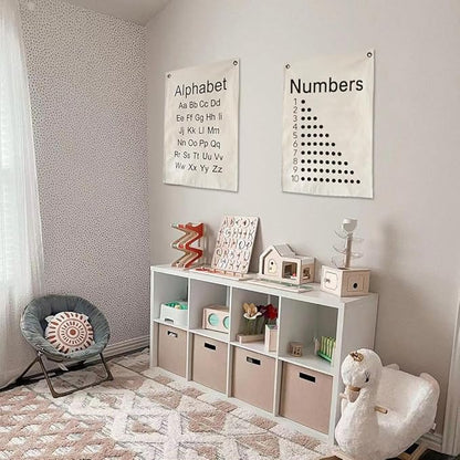 Canvas Banner Hanging Flag Banner for Nursery and Playroom Wall Décor for Kids Trendy Room Décor for Boys and Girls (Blank-vertical)