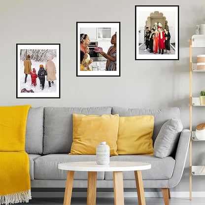18x24 Picture Frame Set of 2 with 16x20 Mat, Display Photo 16x20 with Mat or 18 x 24 Without Mat, Wall Hanging Large 18 by 24 Poster Frame with Plexiglass, 2 Pack, Black