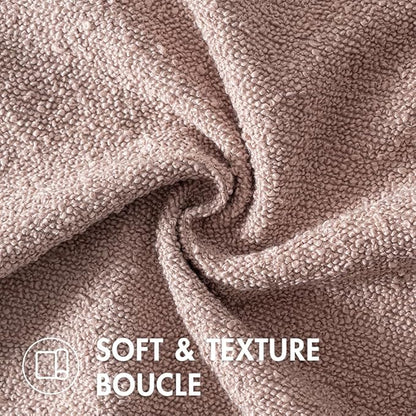 MIULEE 18x18 Inch Decorative Pillow Covers for Couch Bed Set of 2 Textured Boucle Neutral Winter Throw Pillows Pink Accent Solid Cushion Pillowcases Sofa Livingroom Home Decor