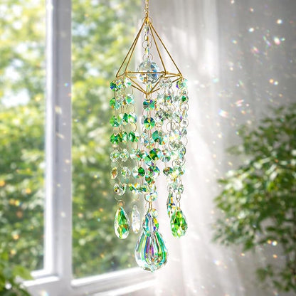 Sun Catcher Crystals for Window Hanging, Rainbow Prism Sun Catcher with Crystal Prisms, Hanging Crystal Suncatchers Indoor Window Decor, Window Suncatcher Light Catcher