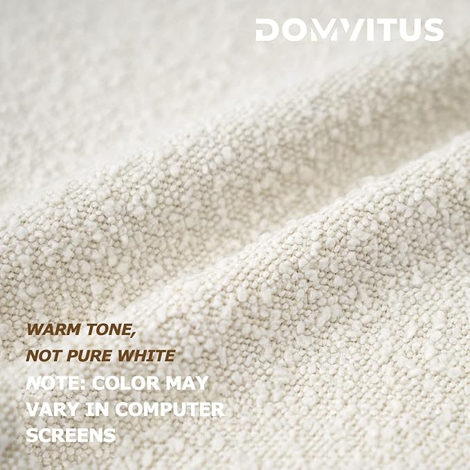 DOMVITUS Boucle Pillow Covers 24x24 Luxury Throw Pillow Covers Decorative Bed Sofa Pillows for Living Room Accent Couch Pillows Soft Cushion Case, 1PC, Ivory