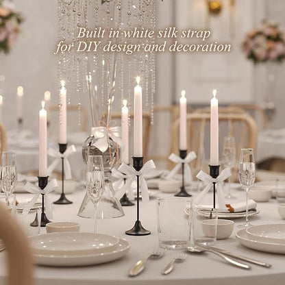 FSyueyun Black Candle Holder Set of 6, Elegant Metal Candlestick Holders for Vintage Taper Candle Holders, Perfect for Table Centerpieces, Fireplace Mantels, Home Decor, Weddings and Party Decorations
