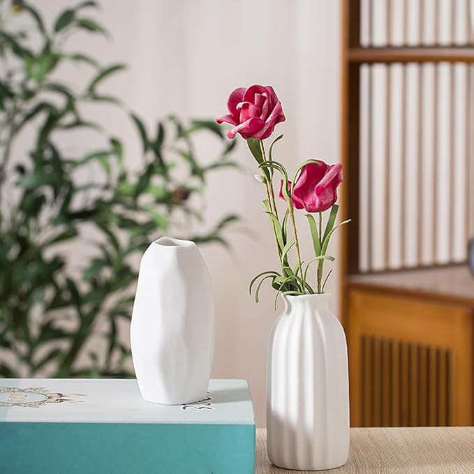 5'' White Ceramic Bud Vases Set of 10,Small Vases in Bulk for Flowers,Mini Vases for Centerpieces,Modern for Floral and Pampas Grass,Boho for Wedding,Party,Table Home Decor