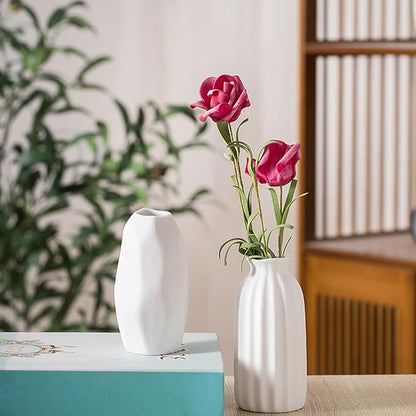 5'' White Ceramic Bud Vases Set of 10,Small Vases in Bulk for Flowers,Mini Vases for Centerpieces,Modern for Floral and Pampas Grass,Boho for Wedding,Party,Table Home Decor
