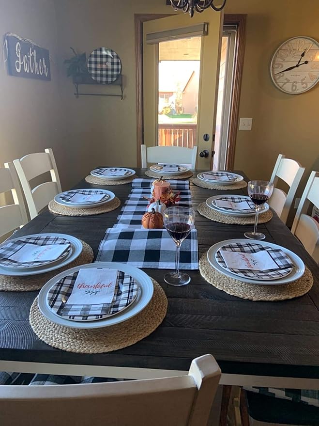 Round Woven Placemats, Set of 4 Natural Jute Rope Plate Chargers, 13'' Boho Tablemats Straw Braided Placemats, Non-Slip Heat Resistant Hand Woven Chargers Plate for Dining Table