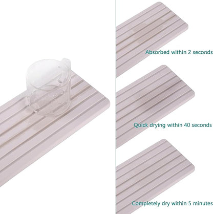 Set of 4 Water Absorbent Diatomite Coasters, Diatomaceous Earth Kitchen Soap Dish, Bathroom Trays, Water Absorbing Stone Used for Hand Soaps & Plants & Toiletries in The Modern Home