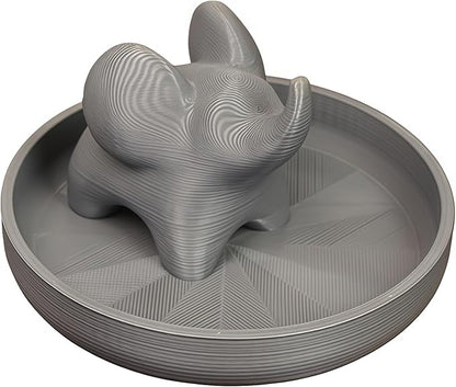 Marble Pattern Baby Elephant Ring Tray | 3D Printed Resin Desk Organizer & Jewelry Dish | Cute Home Decor for Women, Unique Gift for Her, Christmas, Birthday (Gray elephant)