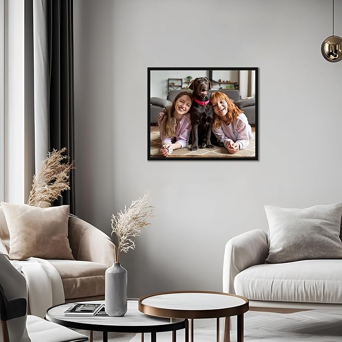 jenesaisquoi Upload Your Photo Image Custom Personalized Photo to Poster Printing Home Decor Wall Art Prints (Black Frame, 24" x 20")