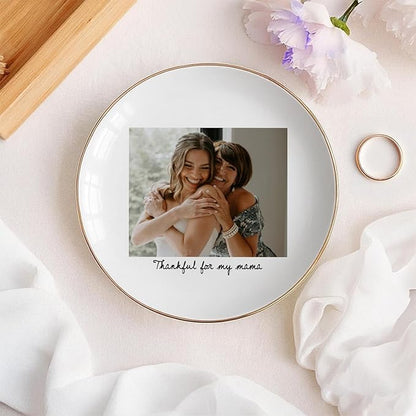 Personalized Photo Sister Jewelry Dish, Thankful for My Sister Appreciation Trinket Dish Unique Keepsake Gift for Sisters Bestie Best Friend Women Siblings Soul Sister Christmas Birthday