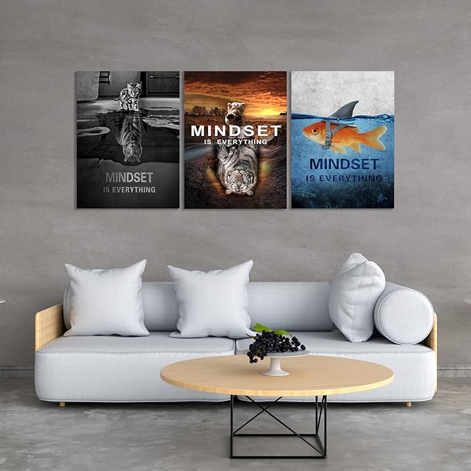 Success Wall Painting Inspirational Wall Art Office Wall Decor Motivational Wall Art Canvas Black Poster Positive Inspirational Framed Artwork Prints Picture for Living Room Office [48''W x 24''H]