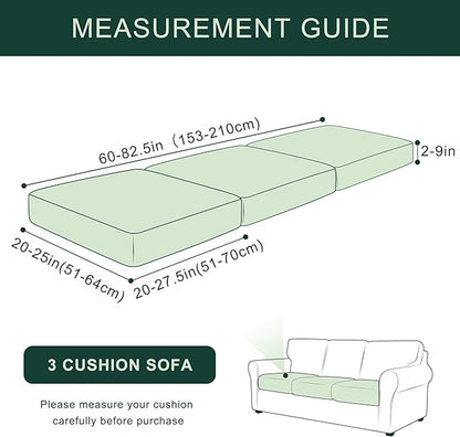 CHUN YI 3PC Stretch Couch Cushion Covers, Individual Sofa Seat Slipcovers Suitable for Armchair Loveseat Sofa with Spandex Jacquard Fabric(3pc,Navy)