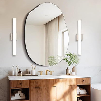 Bathroom Vanity Light Brushed Nickel Square LED 24 inch 14W 4000K Natural White Light Wall Bar Lighting Fixtures Over Mirror (Brushed Nickel, 24inch 4000K Dimmable)