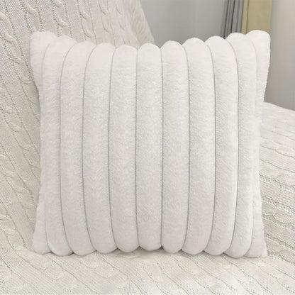 2 Pack 16x16 Pillow Cover Velvet Pillow Covers, Faux Fur Square Throw Pillow Covers for Living Room Decorations Throw Pillow Case, Throw Pillow Cover Cushion Cover for Sofa Bedroom Car, White