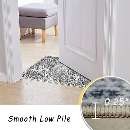 vivorug 8x10 Area Rugs for Living Room, Non-Slip Backing Washable Grey Rug 8x10, Large Area Rug Soft Carpet for Bedroom Dining Room, Vintage, Easy Clean, Durable, Low Pile Rug Under Table