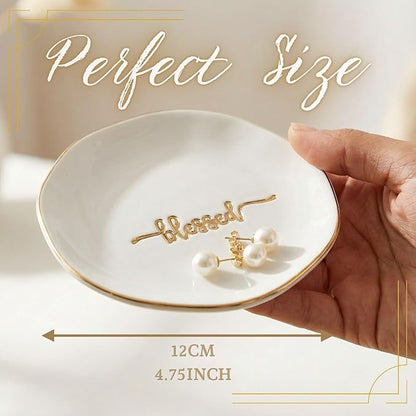 InnoBeta Blessed Gifts for Women, Blessed Jewelry Dish 4.75" - Decorative Trinket Dish for Rings Earrings Keys - Birthday, Mother's Day